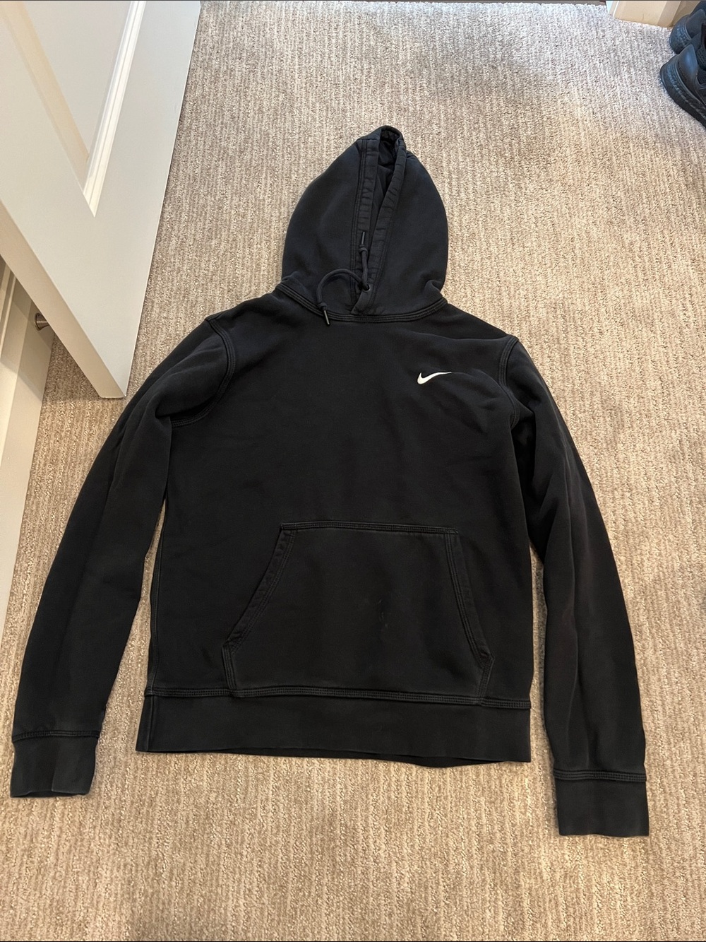 Nike Black Pullover Hoodie with White Swoosh